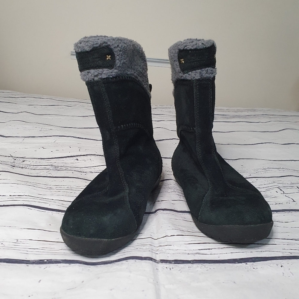 Timberland Earthkeeps Upper Leather Suede Waterproof Black Winter Boot Size 7.5W